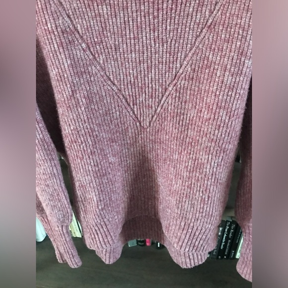 NWOT Ted Baker Oversized Cchloe Pink Chunky Wool Funnel Neck Sweater 2 (S ) - Picture 9 of 16